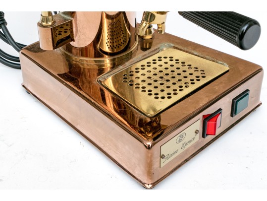 Vintage Italian Riviera Espresso Copper And Brass Machine With Eagle Finial