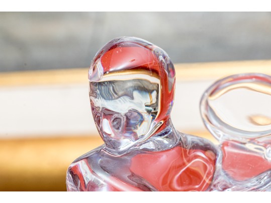 Vintage Baccarat Crystal Tennis Figural Sculpture