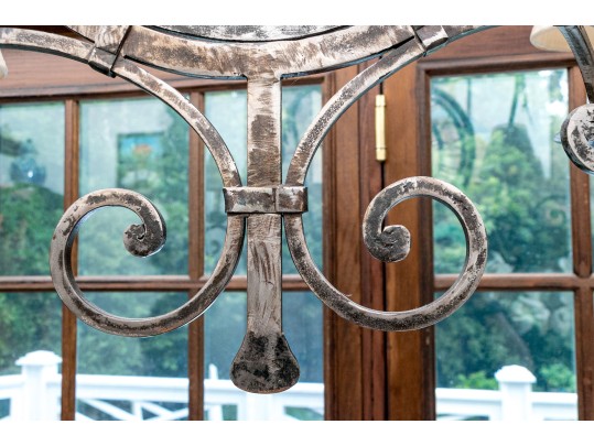 Magnificent Wrought Iron Six Light Chandelier