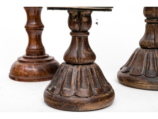 Collection Of Five Ceramic, Papier Mache Busts On Wood Stands