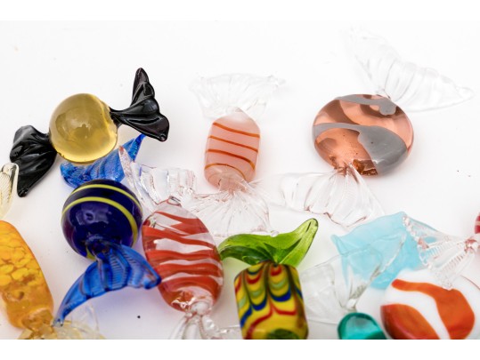 Wonderful Collection Of 15 Venetian Handblown Glass Faux Candy