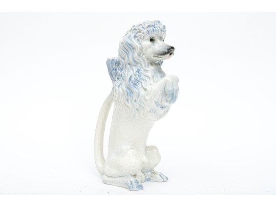 Semi-Antique French Majolica Poodle Form Ewer