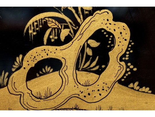 Fabulous Eglomise Chinoisserie Hall Mirror