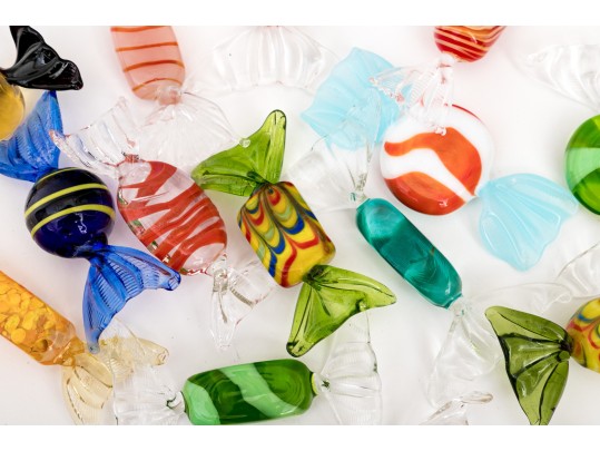 Wonderful Collection Of 15 Venetian Handblown Glass Faux Candy
