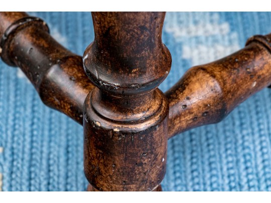 Vintage French Country Upholstered  Fruitwood Fauteuil