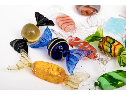 Wonderful Collection Of 15 Venetian Handblown Glass Faux Candy