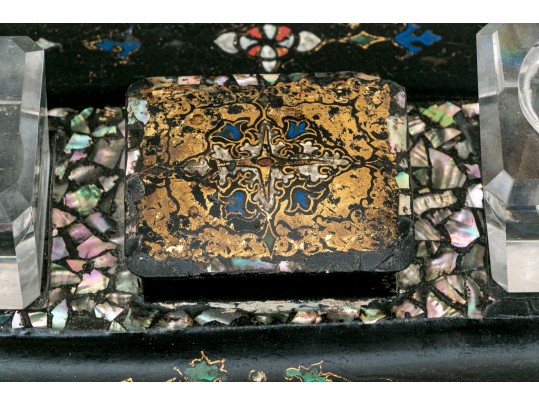 Antique Mother-of-Pearl Ink Stand And Jewelry Box