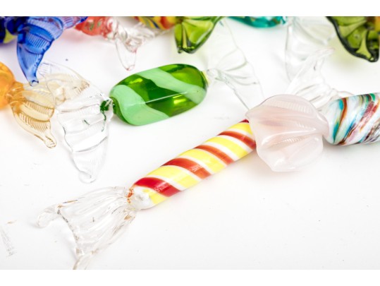 Wonderful Collection Of 15 Venetian Handblown Glass Faux Candy