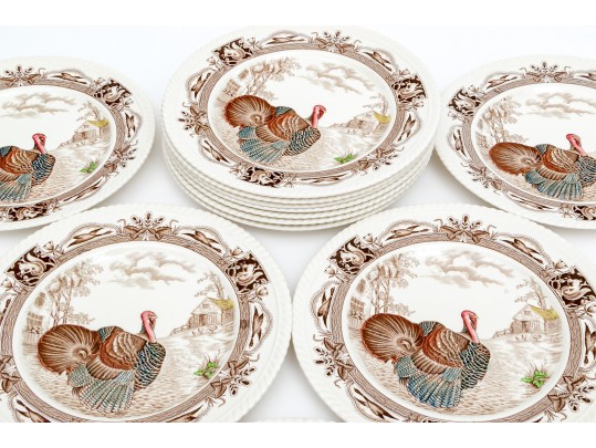 Set Of 12 English Barnyard King China Plates