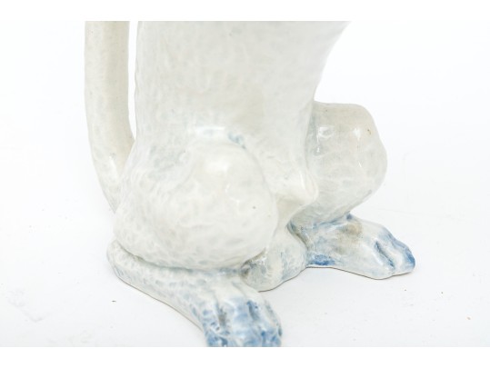 Semi-Antique French Majolica Poodle Form Ewer