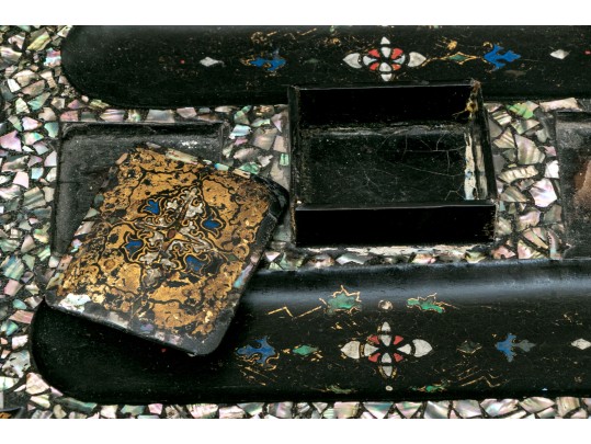 Antique Mother-of-Pearl Ink Stand And Jewelry Box