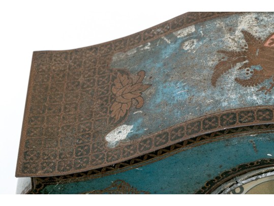 Antique Three Piece Victory V Tole Garniture