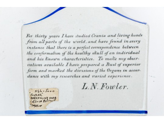 Vintage Fowler Phrenology Head