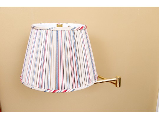 Pair Of Adjustable-Arm Brass Wall Sconces