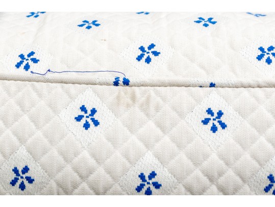 Vintage French Country Upholstered  Fruitwood Fauteuil