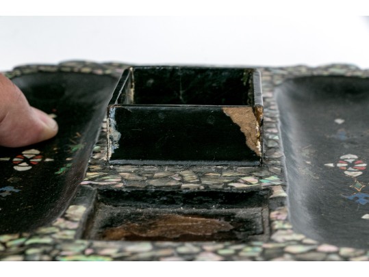 Antique Mother-of-Pearl Ink Stand And Jewelry Box