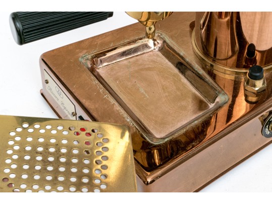 Vintage Italian Riviera Espresso Copper And Brass Machine With Eagle Finial