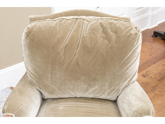 Custom Upholstered Louis XV Style Bergere With Ottoman