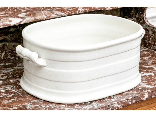 Antique English Ironstone Two Handled Foot Basin