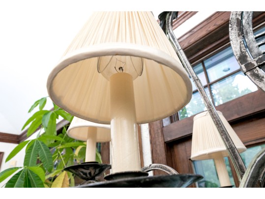 Magnificent Wrought Iron Six Light Chandelier