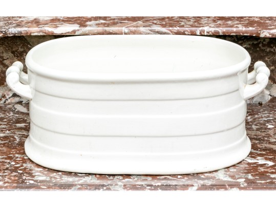 Antique English Ironstone Two Handled Foot Basin