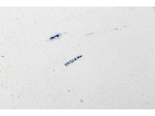 Massive English Transfer Ware Blue And White Serving Platter