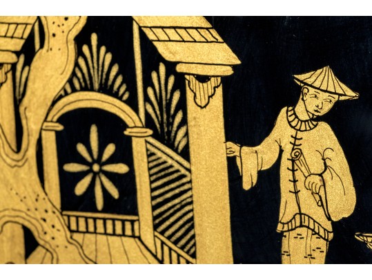 Fabulous Eglomise Chinoisserie Hall Mirror