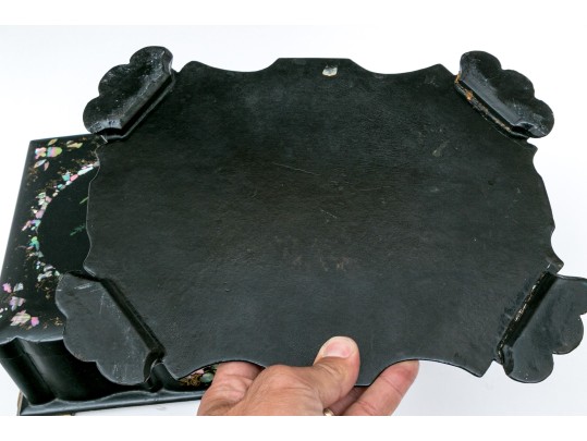 Antique Mother-of-Pearl Ink Stand And Jewelry Box