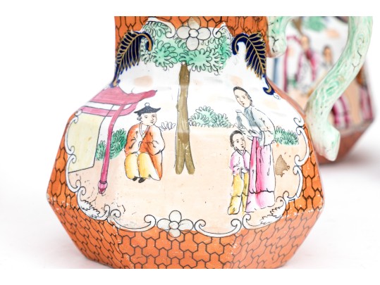 Set Of Seven English Mason's Ironstone Chinoiserie Ewers