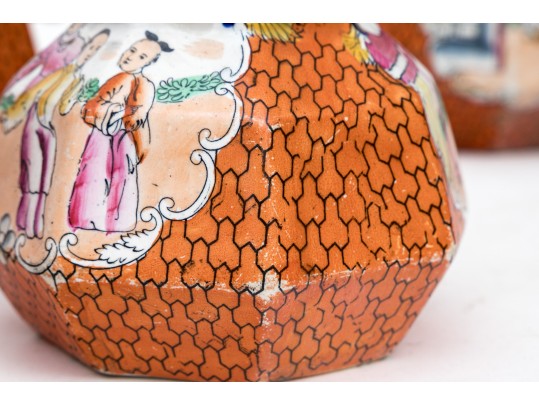 Set Of Seven English Mason's Ironstone Chinoiserie Ewers