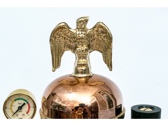 Vintage Italian Riviera Espresso Copper And Brass Machine With Eagle Finial