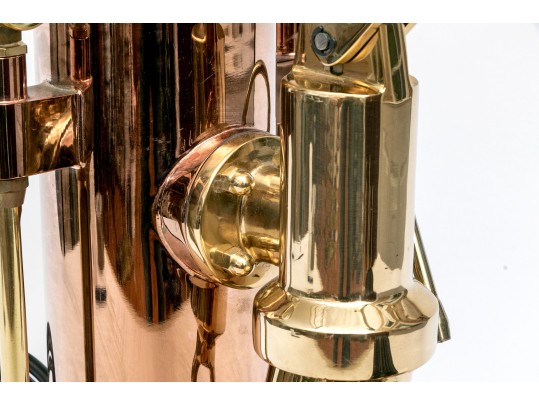 Vintage Italian Riviera Espresso Copper And Brass Machine With Eagle Finial