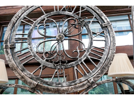 Magnificent Wrought Iron Six Light Chandelier