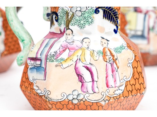 Set Of Seven English Mason's Ironstone Chinoiserie Ewers