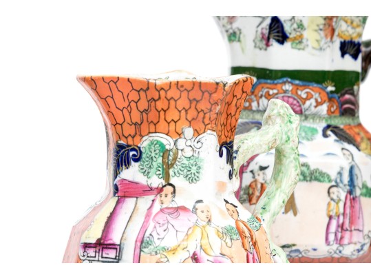 Set Of Seven English Mason's Ironstone Chinoiserie Ewers