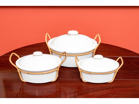 Trio Of Vintage White Arabia Of Finland Tureens