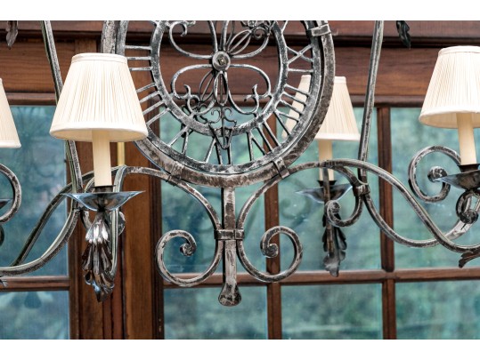 Magnificent Wrought Iron Six Light Chandelier