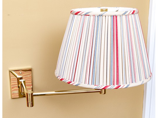 Pair Of Adjustable-Arm Brass Wall Sconces