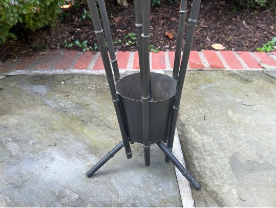 Vintage Wrought Iron Faux Bamboo Umbrella Stand