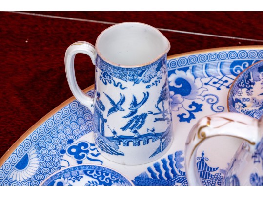 Chinoisserie Transfer Ware Blue And White Assorted Pieces