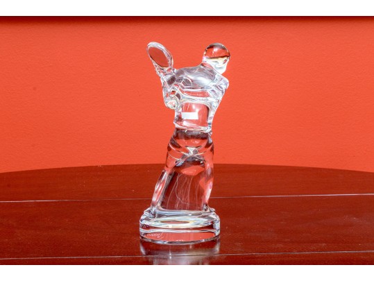 Vintage Baccarat Crystal Tennis Figural Sculpture