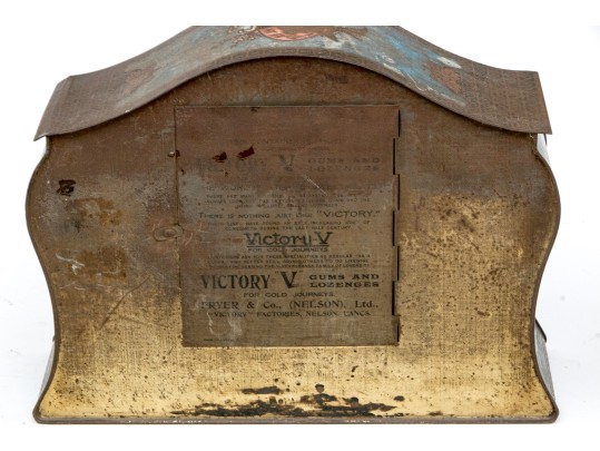 Antique Three Piece Victory V Tole Garniture