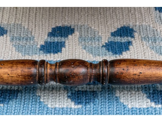 Vintage French Country Upholstered  Fruitwood Fauteuil