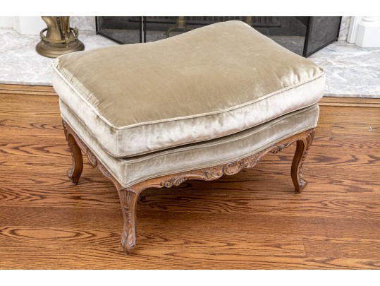 Custom Upholstered Louis XV Style Bergere With Ottoman