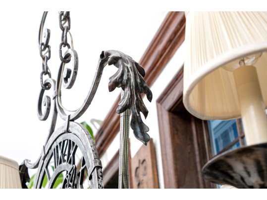 Magnificent Wrought Iron Six Light Chandelier