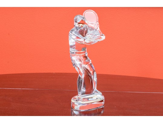 Vintage Baccarat Crystal Tennis Figural Sculpture