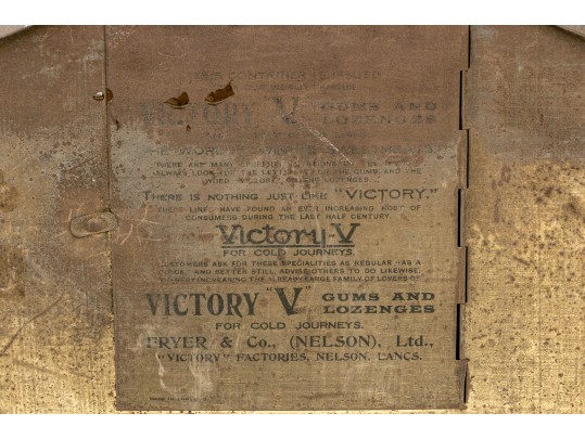 Antique Three Piece Victory V Tole Garniture