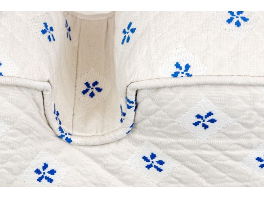 Vintage French Country Upholstered  Fruitwood Fauteuil