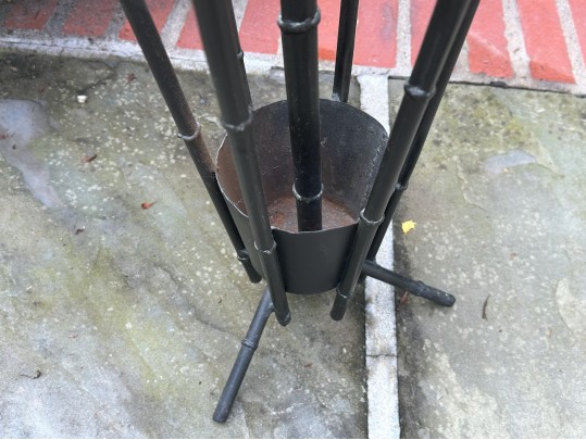 Vintage Wrought Iron Faux Bamboo Umbrella Stand