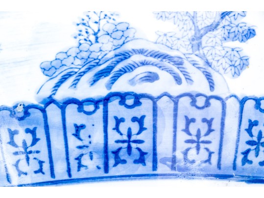 Substantial Chinese Blue And White Porcelain Jardiniere